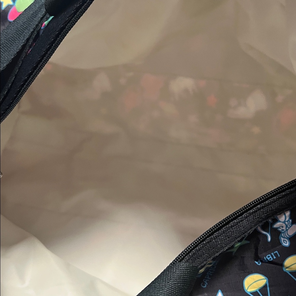 LeSportsac weekender duffle bag, zodiac signs, black EUC! Keys included! - Picture 8 of 9